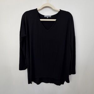 Emma's Closet Women's Oversized Bamboo Stretch V-neckline Long Sleeve Top Size S